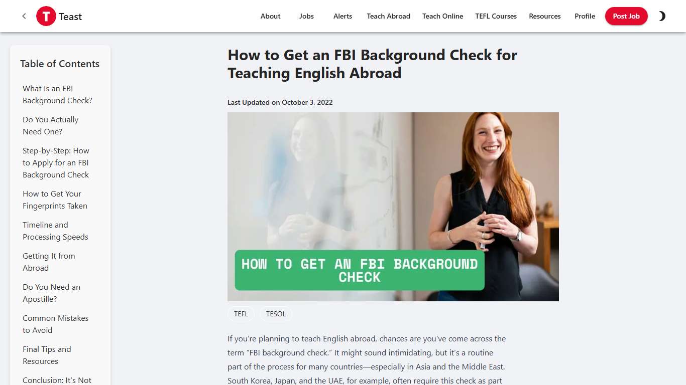 How to Get an FBI Background Check for Teaching English Abroad (2026)